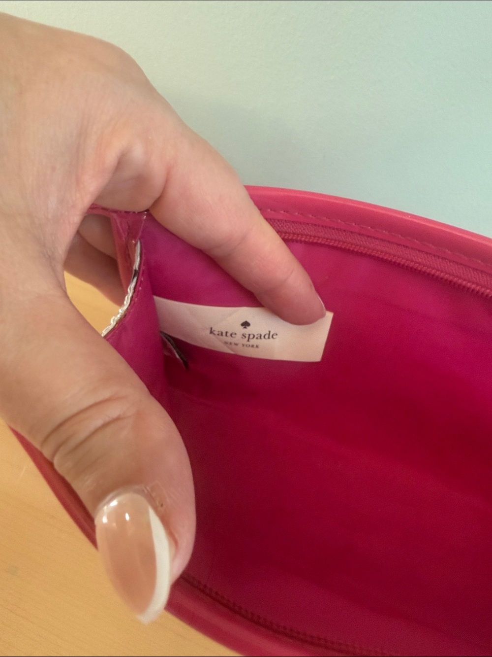 kate spade Bow Tie Cosmetic Pouch with Pink Trim - Picture 5 of 6